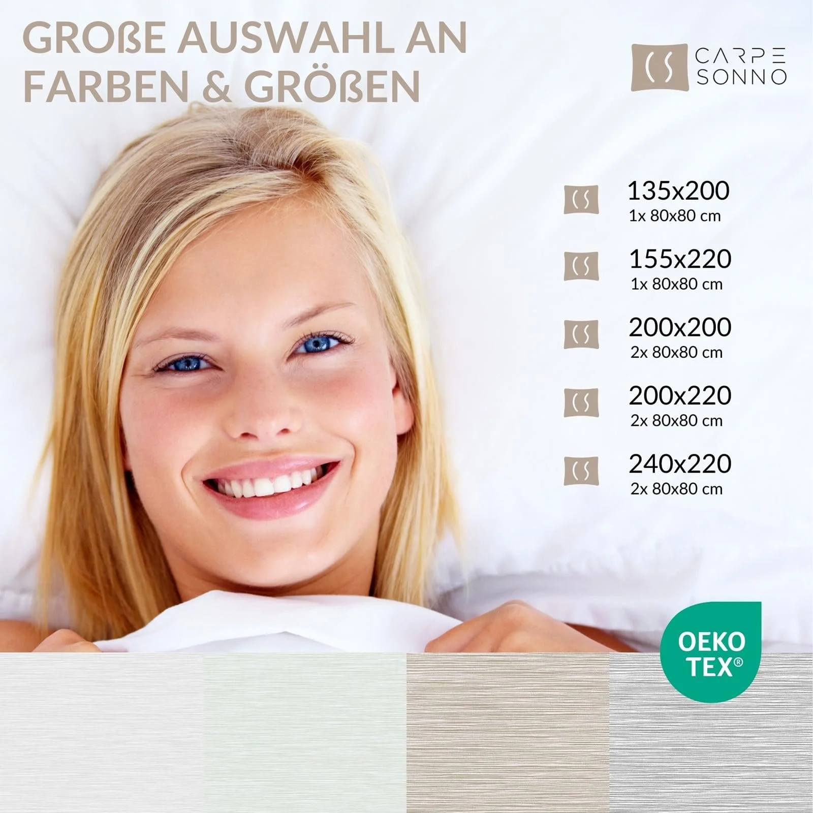 Постільна білизна Carpe Sonno® Cotton 135 x 200 см Renforce однотонна для алергіків світло-сірий меланж, фото №5