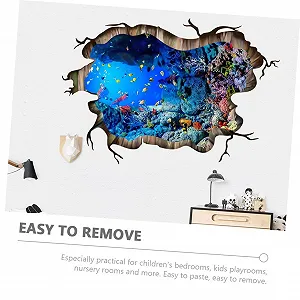 Наклейка на стену Veemoon Океан 3D Морские обитатели ПВХ Самоклеящаяся synthetic.ua - Фото 1