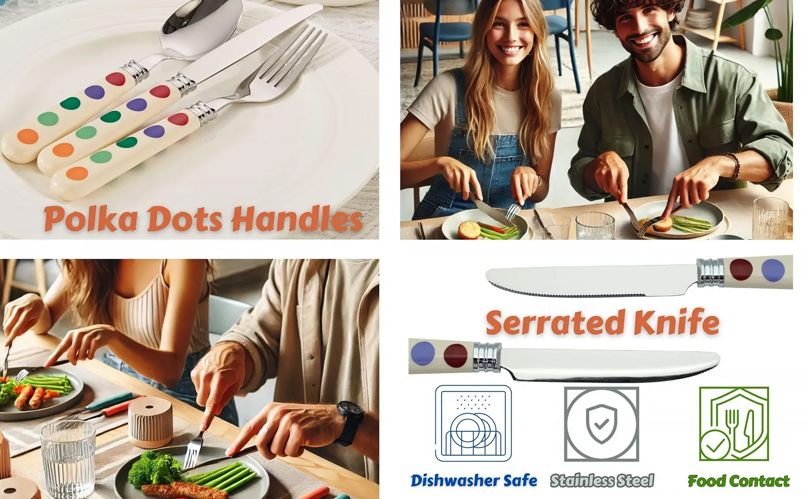 Набір столових приборів EXZACT 20 предметів Polka Dot з дзеркальною поліровкою з нержавіючої сталі, фото №2 Набір столових приборів EXZACT 20 предметів Polka Dot з дзеркальною поліровкою з нержавіючої сталі, фото №2