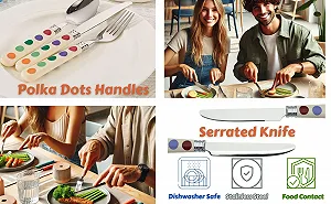 Набір столових приборів EXZACT 20 предметів Polka Dot з дзеркальною поліровкою з нержавіючої сталі ціна на synthetic.ua - Фото 1 Набір столових приборів EXZACT 20 предметів Polka Dot з дзеркальною поліровкою з нержавіючої сталі synthetic.ua - Фото 1