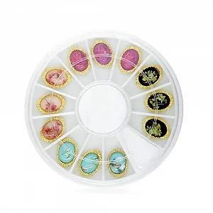 Стразы для ногтей Цветок KADS 2 WHEELX12 Прозрачный цвет Маникюр Украшение Аксессуары для украшения ногтей Наклейка - Фото 1