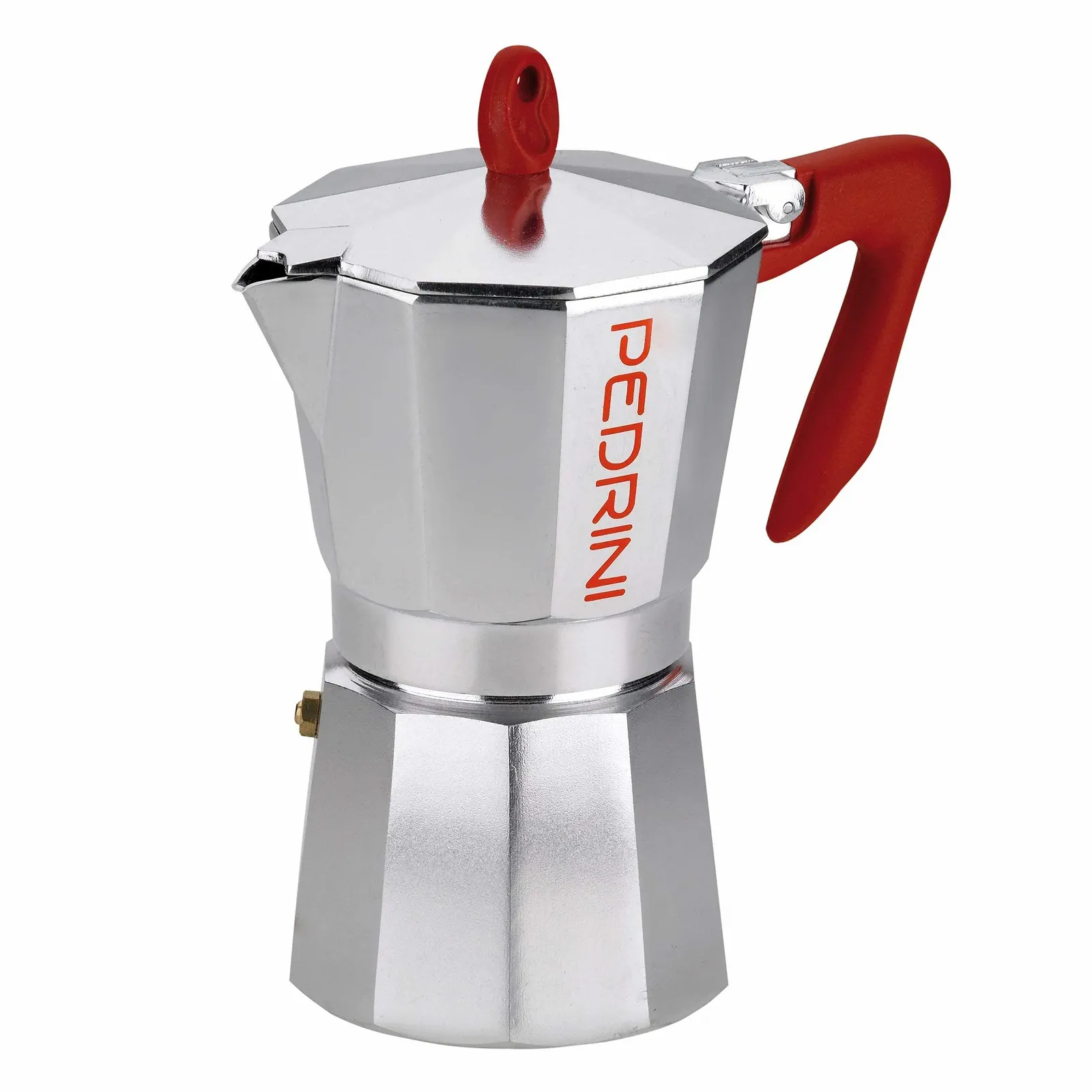 Кофеварка Pedrini 908460 Kaffettiera-6 TZ 300 ml алюминий Silver / Red, фото №1