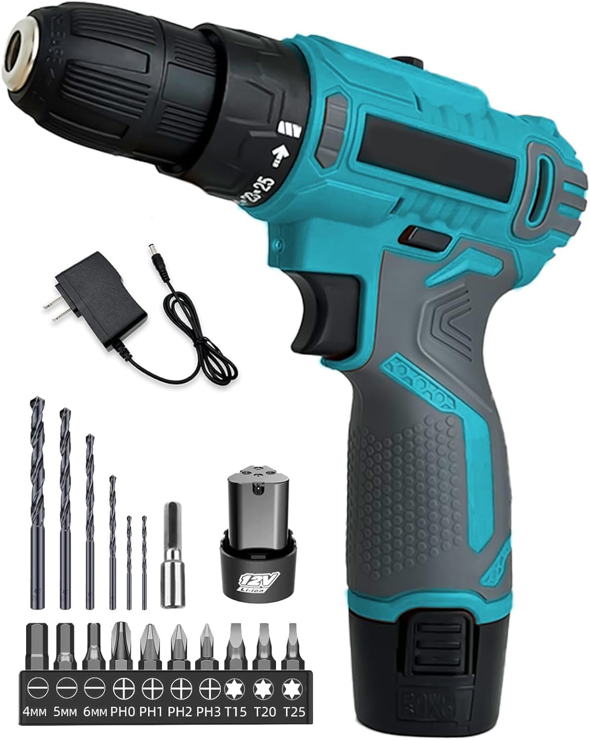 Акумуляторний Шурупокрут 12 V 45 Nm з акумулятором 3000 мАг 17-аксесуарів та сумкою для перенесення 10 мм 2-швидкісна з LED підсвіткою, фото №1 Акумуляторний Шурупокрут 12 V 45 Nm з акумулятором 3000 мАг 17-аксесуарів та сумкою для перенесення 10 мм 2-швидкісна з LED підсвіткою, фото №1