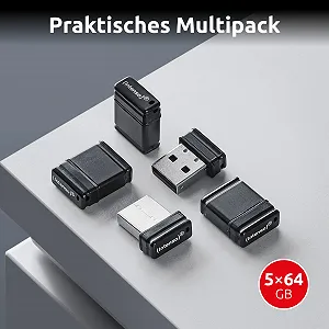 USB-накопичувач Intenso Micro Line 64 ГБ Набір 5 шт Black synthetic.ua - Фото 1