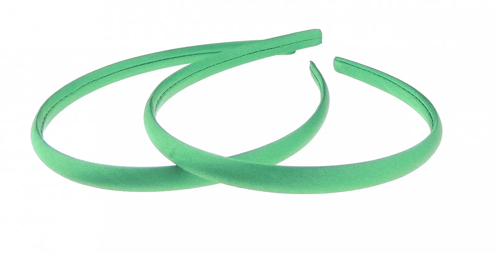 Набір з 2 тонких атласних обручів для волосся 1 см (світло-зелений), фото №1