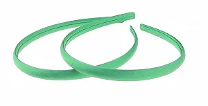 Набор из 2 тонких атласных обручей для волос 1 см (светло-зеленый). - Фото 1