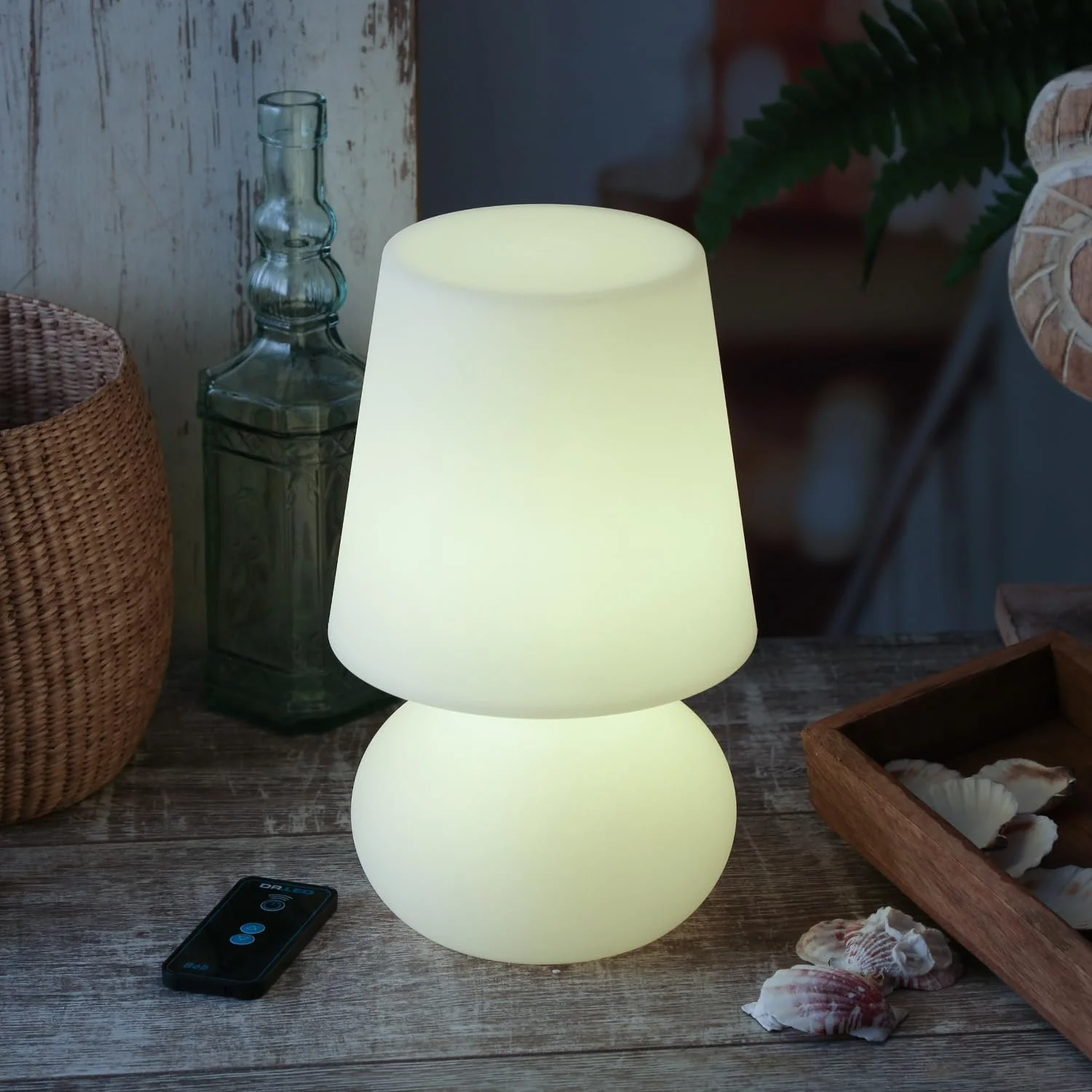 Настільна лампа LED садову погодостійка димована з пультом ДУ акумуляторна 26 см, фото №10