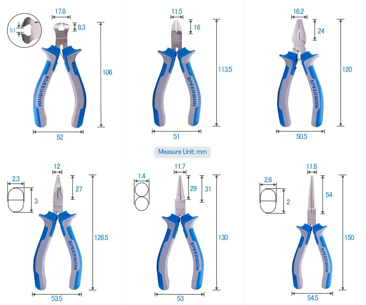 Мини плоскогубцы SPEEDWOX Набор плоскогубцев для ювелирных изделий 6 штук Маленький набор плоскогубцев для изготовления ювелирных изделий с кольцом для открывания Микро прецизионные ручные инструменты для рукоделия Хром-ванадиевая сталь промышленного класса, фото №3 Мини плоскогубцы SPEEDWOX Набор плоскогубцев для ювелирных изделий 6 штук Маленький набор плоскогубцев для изготовления ювелирных изделий с кольцом для открывания Микро прецизионные ручные инструменты для рукоделия Хром-ванадиевая сталь промышленного класса, фото №3