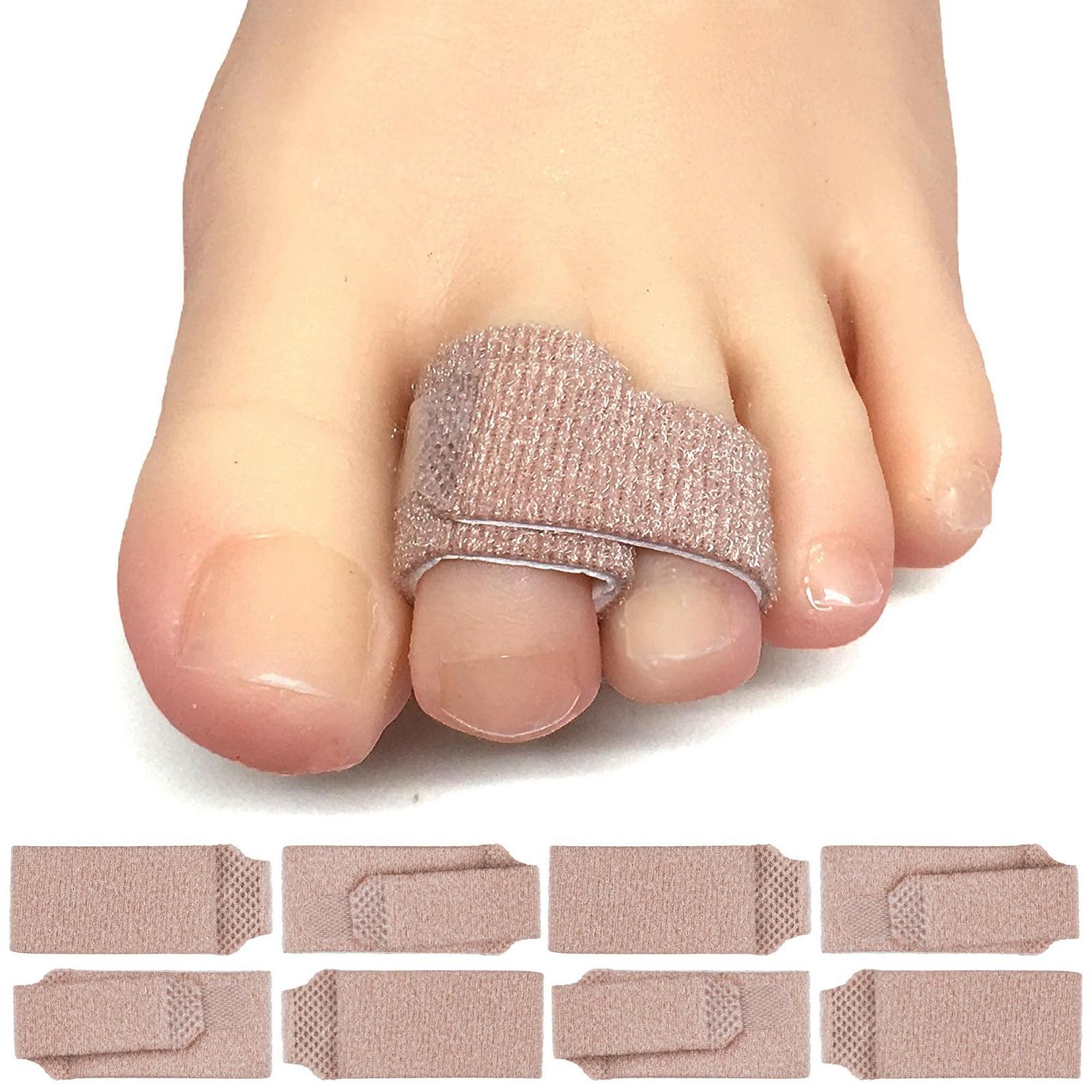 Бинт для пальців ніг ZenToes Тканинні пов'язки для зрощування пальців багаторазового використання для зламаних пальців 8 шт, бежевий, фото №1