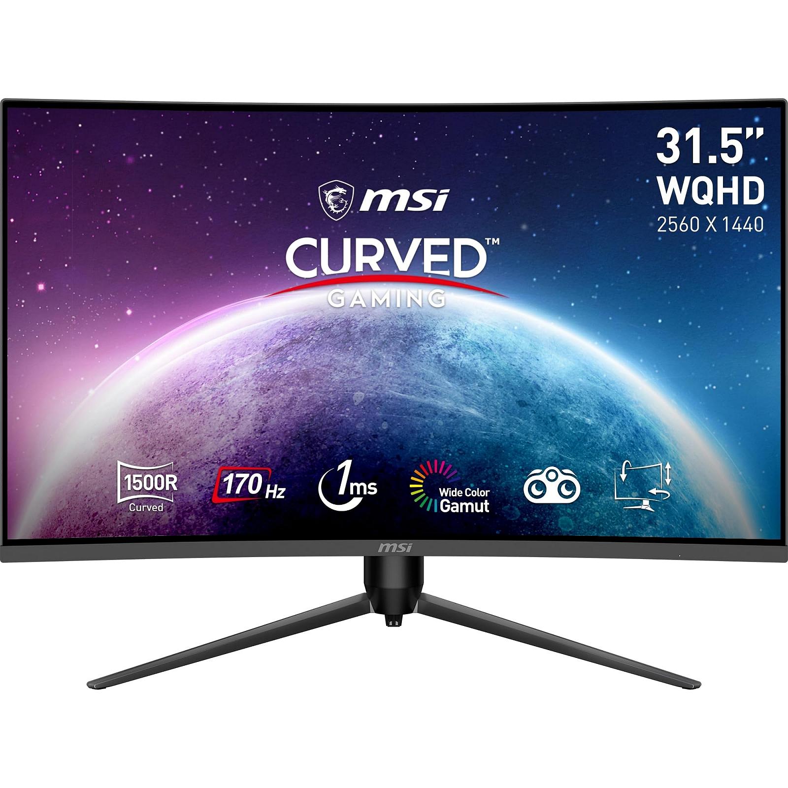 Монитор MSI G32CQ5P 31.5 дюймов WQHD Curved Gaming - 1500R 2560 x 1440 VA 170Hz / 1ms Adaptive Sync 3-Way Adjustable Stand DP 1.2a HDMI 2.0b CEC, фото №1