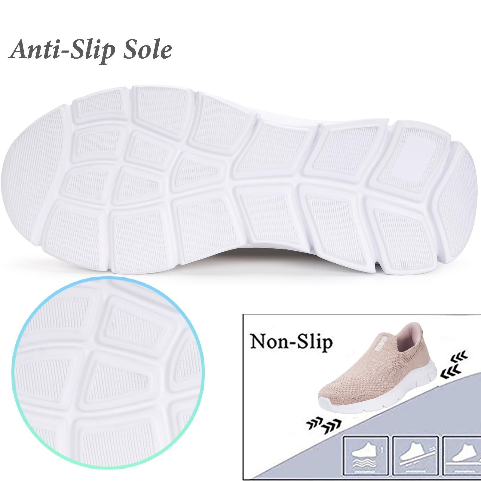 Кроссовки ZUSERIS Унисекс Трикотажные Слипоны Спортивная Обувь Уличная Обувь для Отдыха Пешие Прогулки Фитнес Без Шнурков Поддержка Свода Стопы 36-46, фото №4