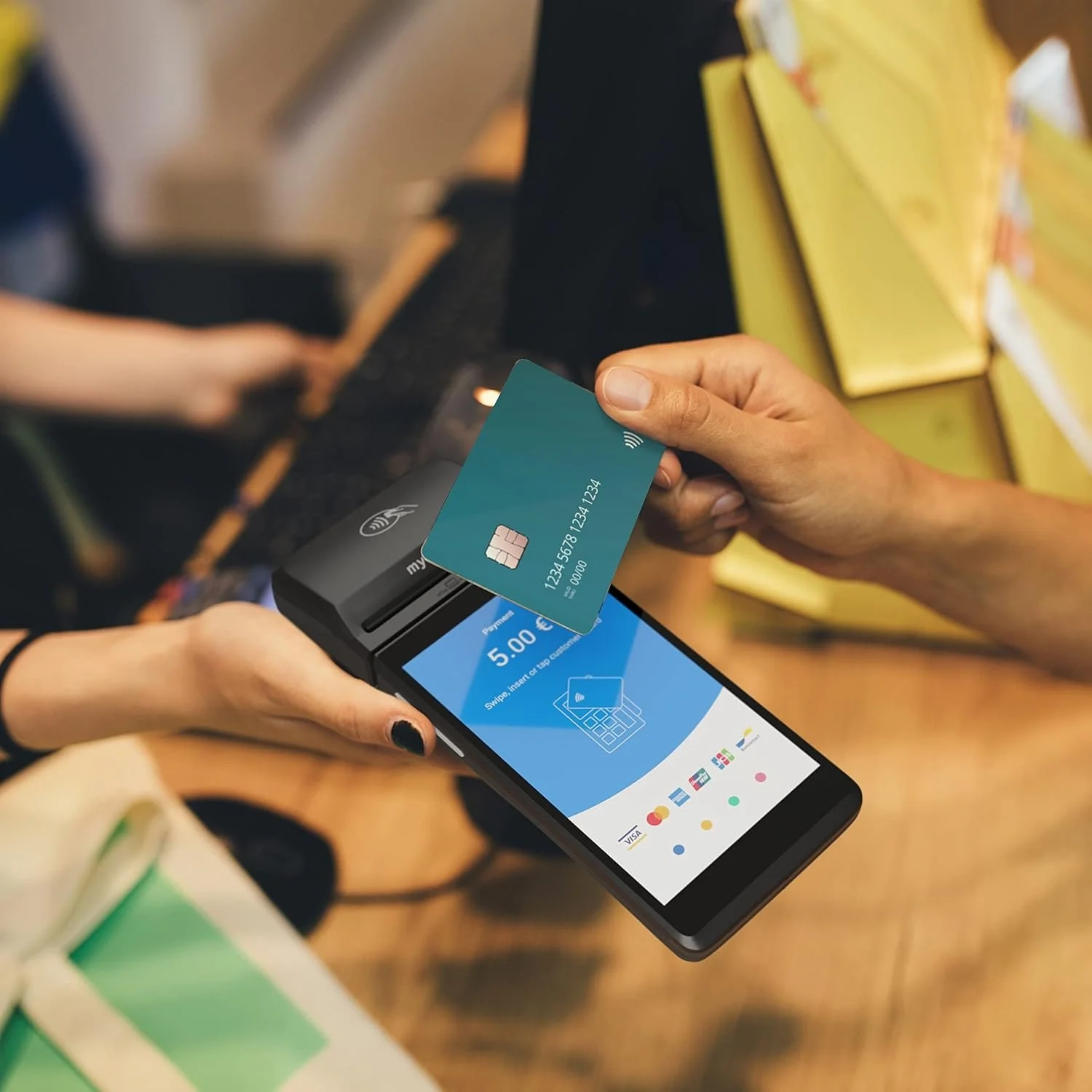 Платіжний термінал myPOS Pro з принтером чеків 2/16 ГБ 4G 1SIM 4 ядра Android 10 Чорний, фото №5