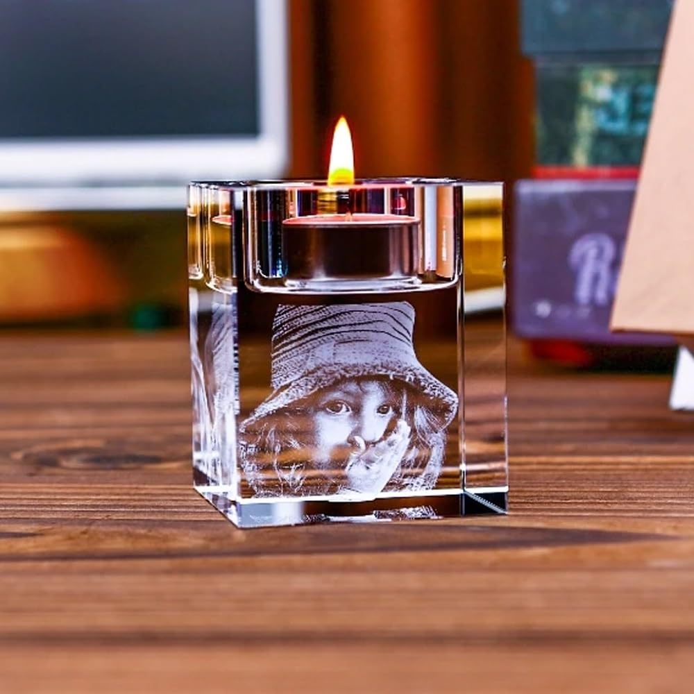 Подсвечник Personalized Photo Crystal 3D Glass 10 см, фото №2