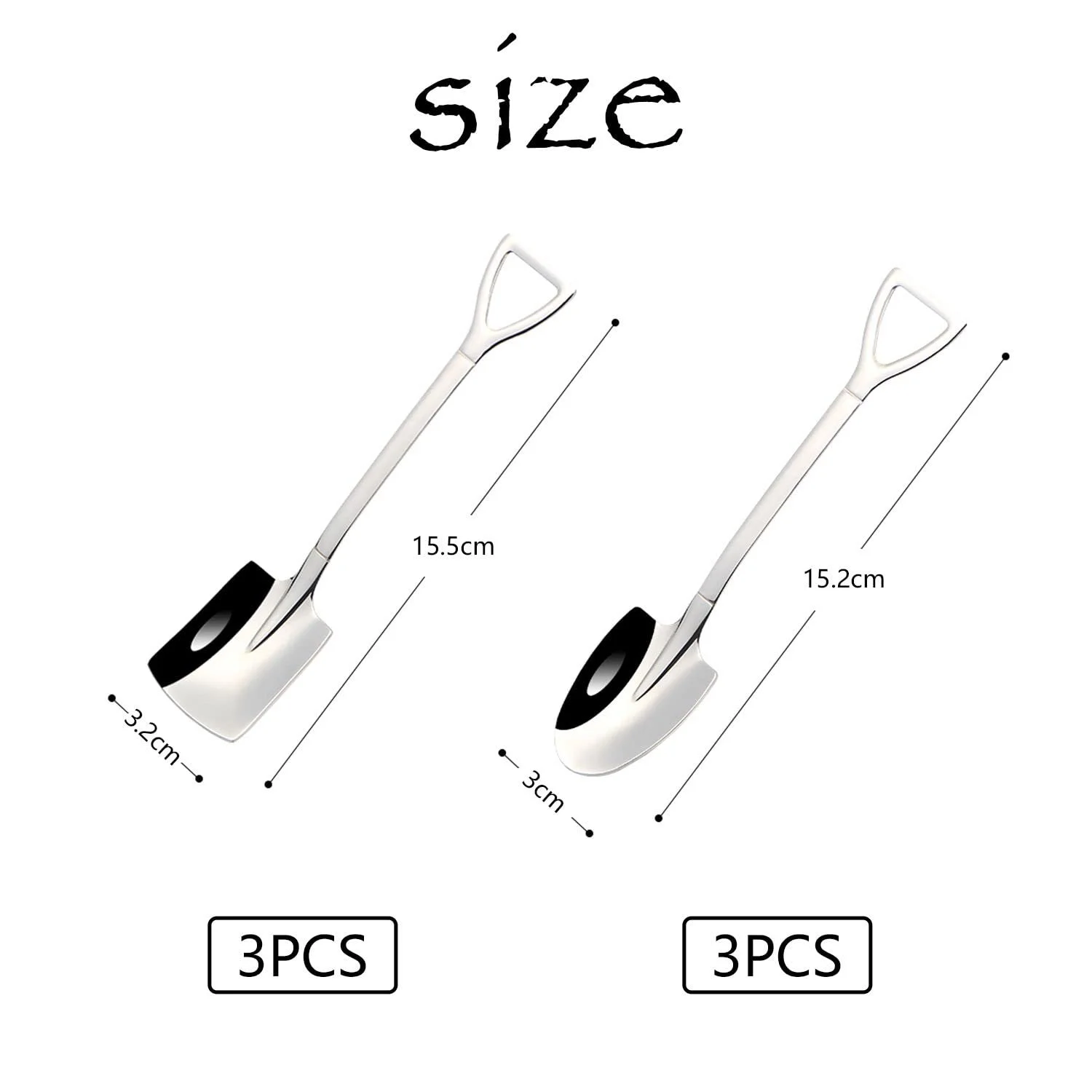 Ложка з нержавіючої сталі для кави, десерту, цукру, для кухні, чайних вечірок 6 шт, фото №2