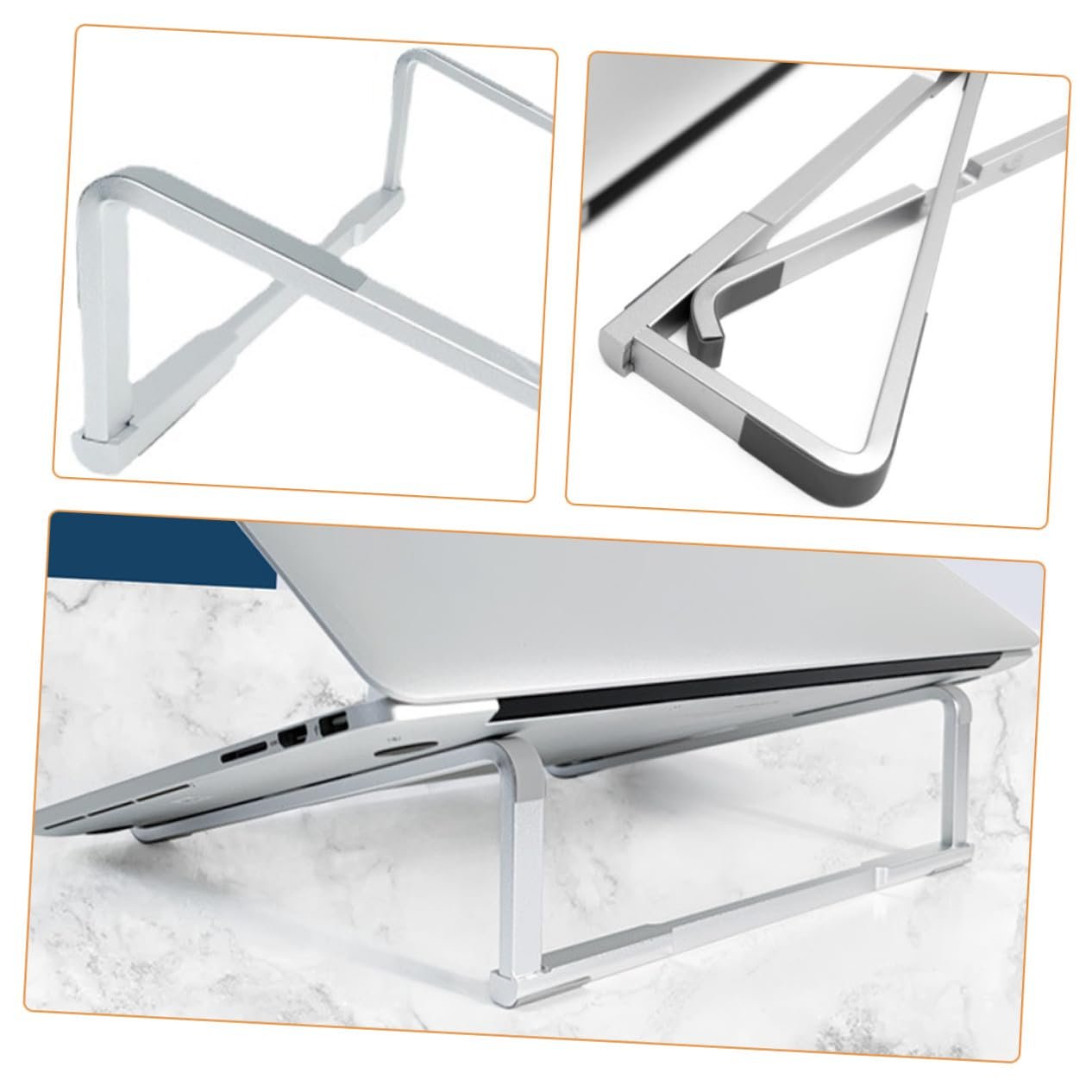 Підставка для ноутбука складана з міцного алюмінію для столу та в дорозі, компактна, сумісна з різними брендами, фото №9