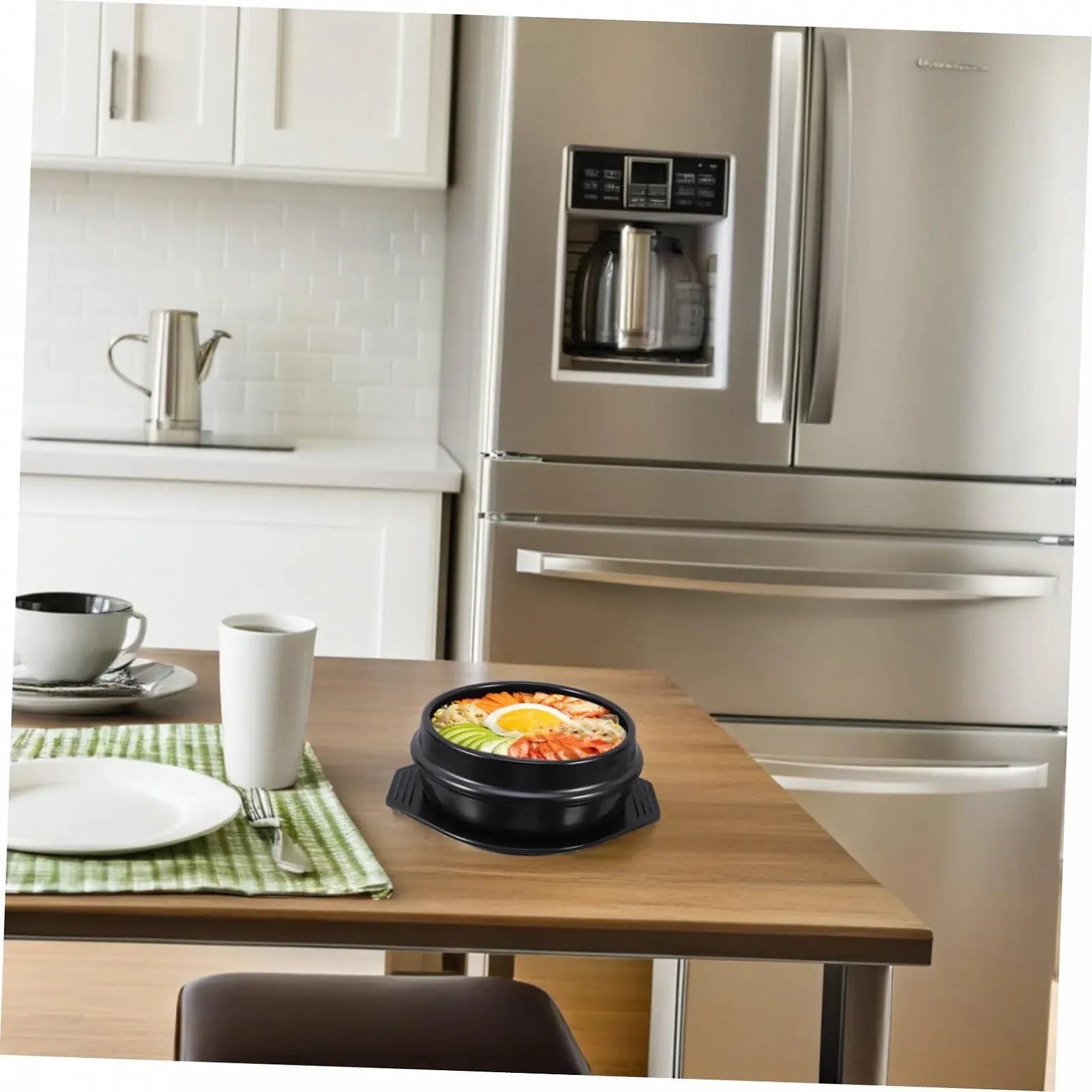 Кастрюля керамическая для риса с подставкой энергосберегающая для тушения и бибимбапа, фото №7