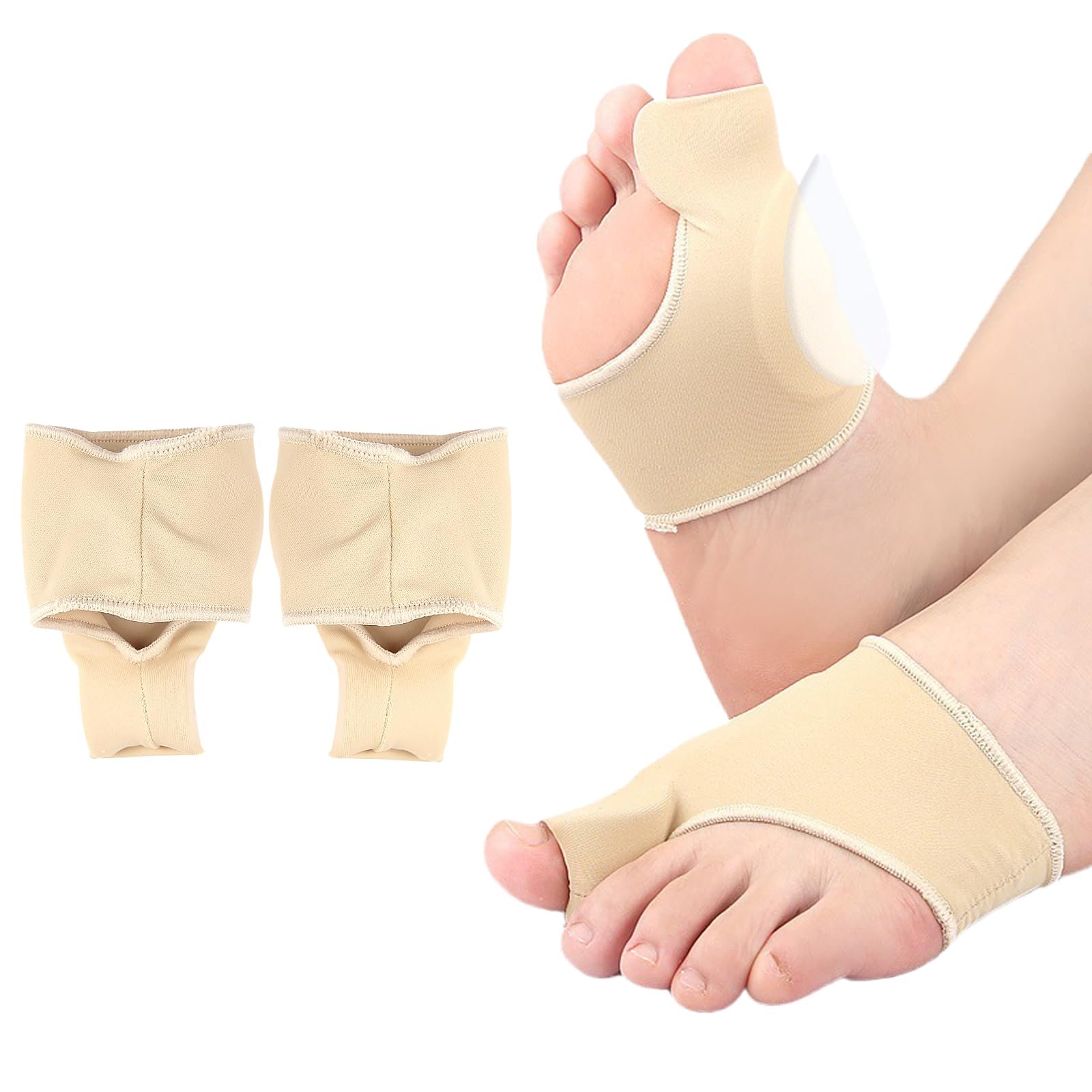 Шкарпетки для корекції вальгусної деформації Epunk Силіконові, тілесного кольору Lycra, фото №1