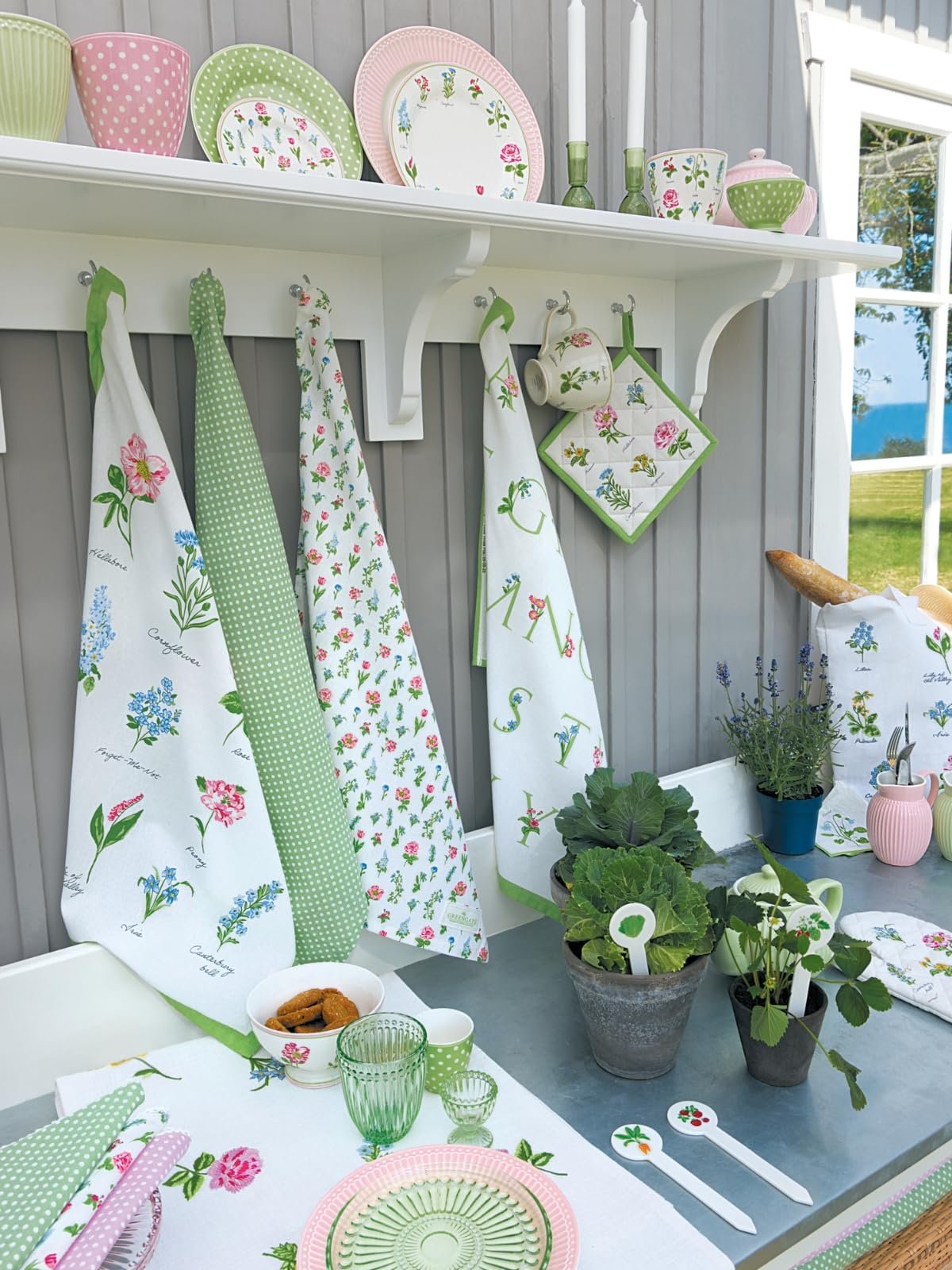 Скатертина GreenGate Dotty 150 x 150 см Бавовняна Світло-рожева, фото №5
