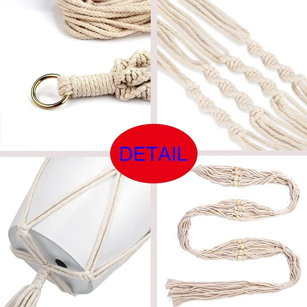 Підвісний кошик для рослин ELANE Macrame 3-ярусний 70 дюймів 2 шт., фото №3