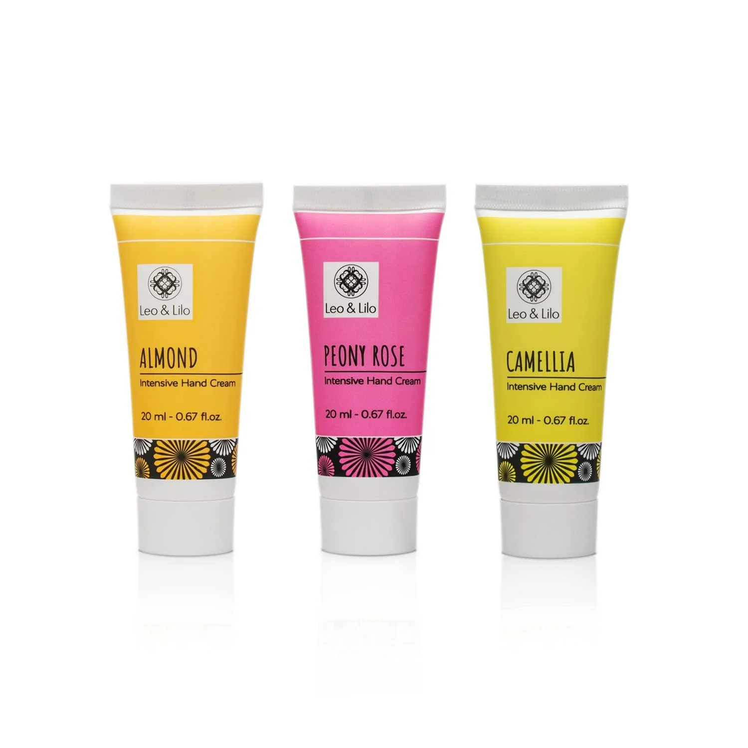 Крем для рук Leo & Lilo Happy Birthday Набор подарочный - С 3 мини-кремами 20 мл Миндаль, Пион Роза и Камелия, фото №4