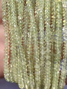 Круглые граненые бусины Пренит 4-4.5 мм, нить длиной 40.6 см, камни для ожерелья и браслета synthetic.ua - Фото 1