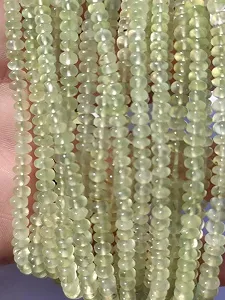 Круглые граненые бусины Пренит 4-4.5 мм, нить длиной 40.6 см, камни для ожерелья и браслета synthetic.ua - Фото 1