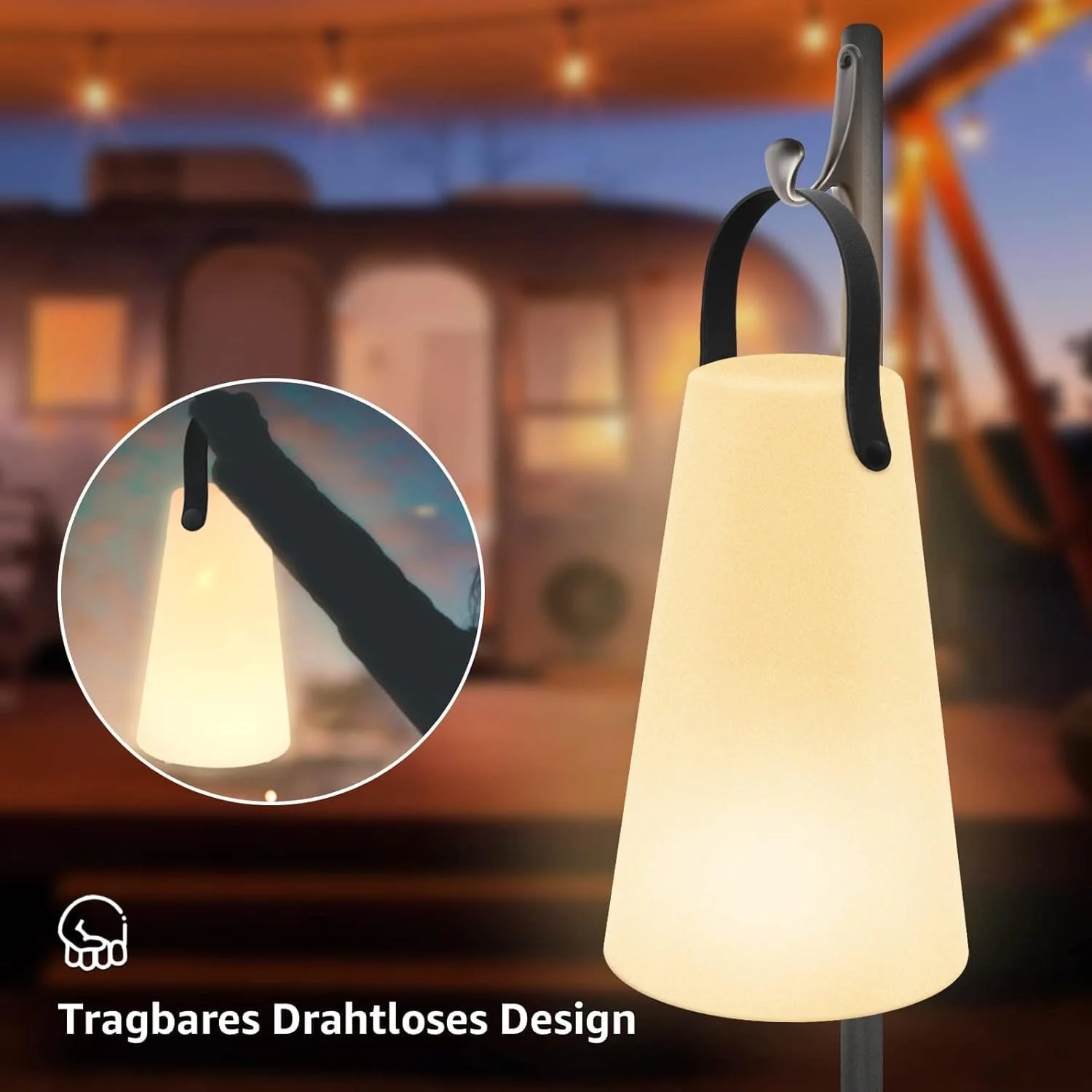 Набір з 2 настільних ламп LED Battery Table Lamps Outdoor Wireless Dimmable 8 Colours IP44 USB Rechargeable, фото №5