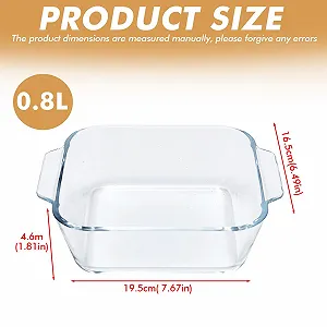 Форма для запікання 0.8 L скляна з ручками 19.5 x 16.5 cm synthetic.ua - Фото 1