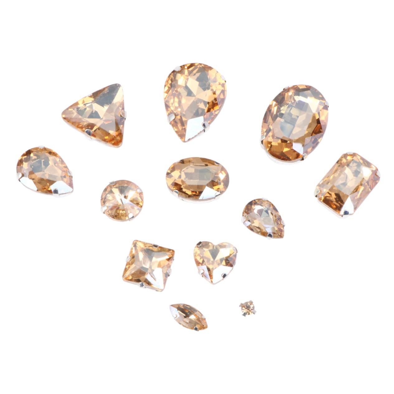 Стрази Сльоза Tofficu 100шт. Скляні з краплеподібним дизайном з срібною основою, фото №8