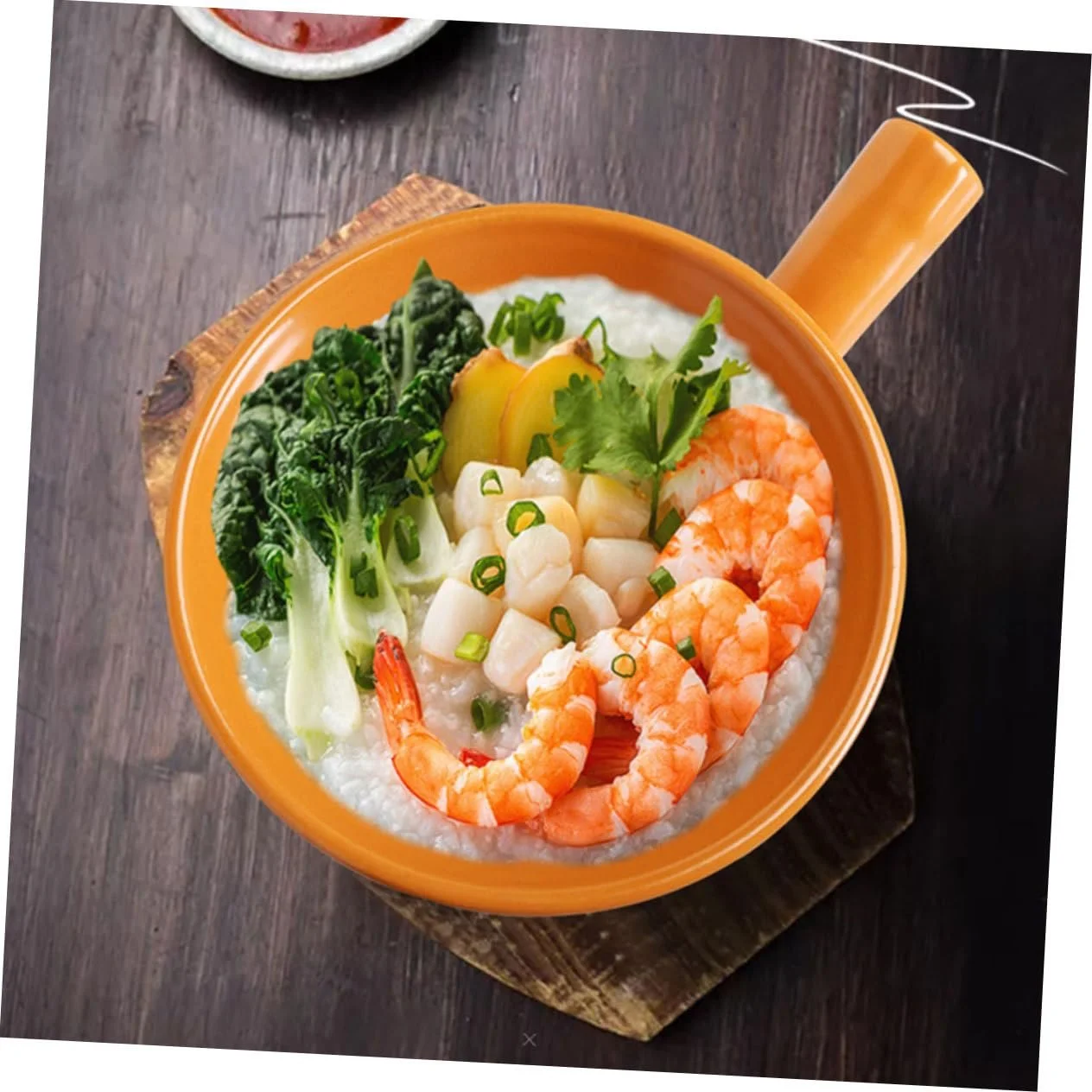 Горшок керамический маленький с ручкой термостойкий для газовой плиты, фото №6