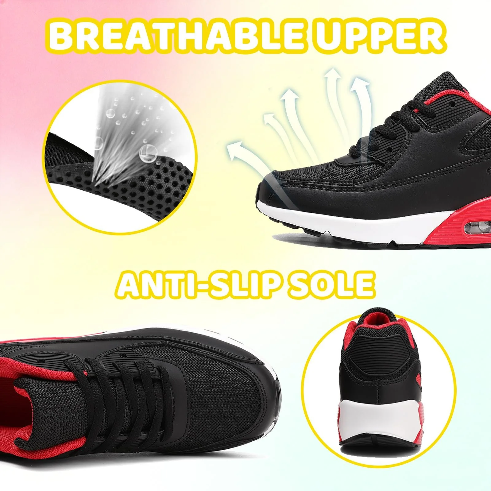 Детские Кроссовки для мальчиков и девочек, Дышащие Спортивные Кроссовки, Легкие Нескользящие Модные Кроссовки с Воздушной Подушкой, фото №4