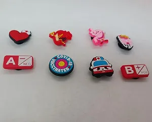 Набор джибитсов для кроксов 8 шт jibbitz crocs Медицина Анатомия Группа крови джибитсы медицина, украшения для кроксов медицинские, аксессуары для Crocs врачу, набор джибитсов анатомия, джибитсы группа крови synthetic.ua - Фото 1