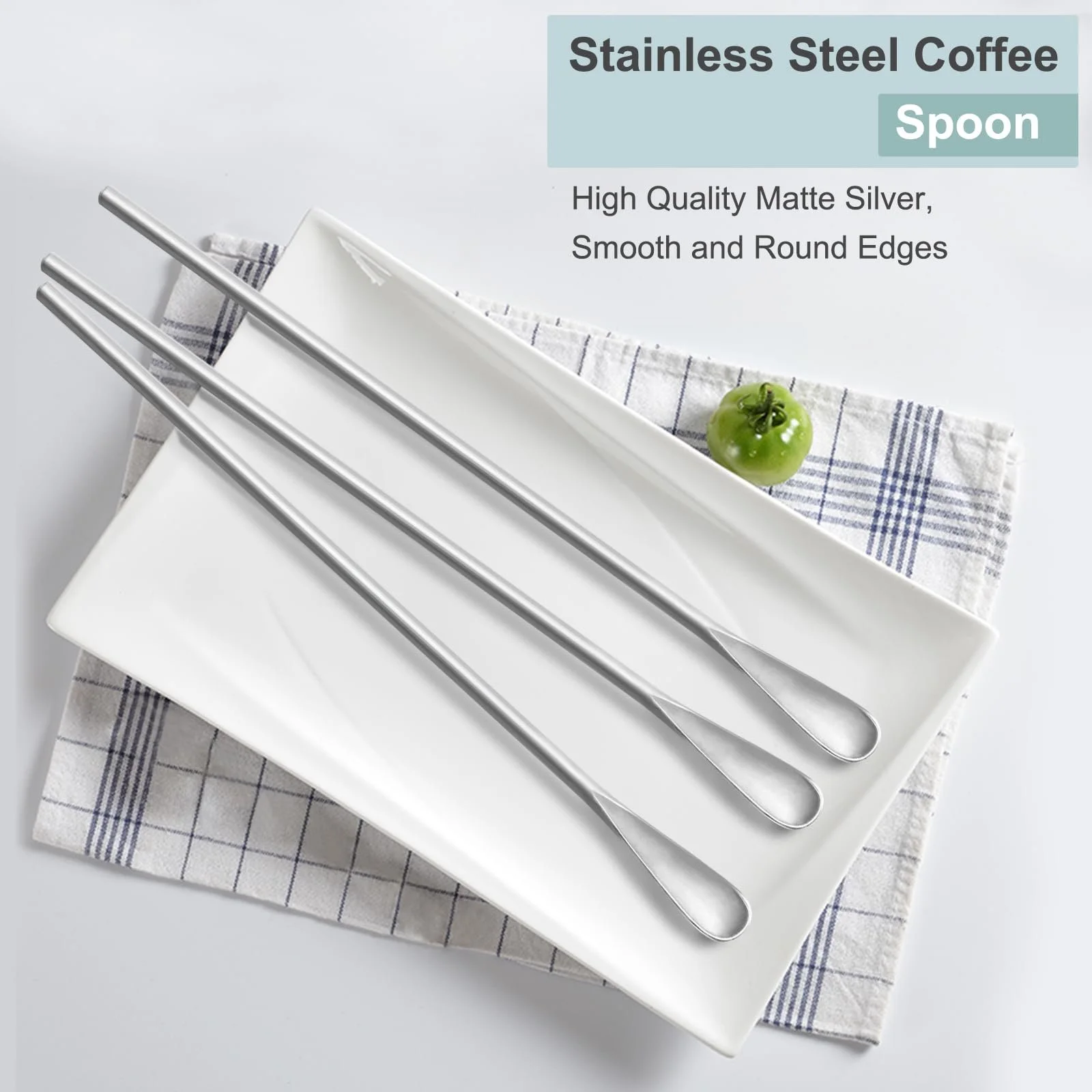 Ложка для розмішування Latte металева з довгою ручкою 3 шт, нержавіюча сталь 304, фото №2 Ложка для розмішування Latte металева з довгою ручкою 3 шт, нержавіюча сталь 304, фото №2