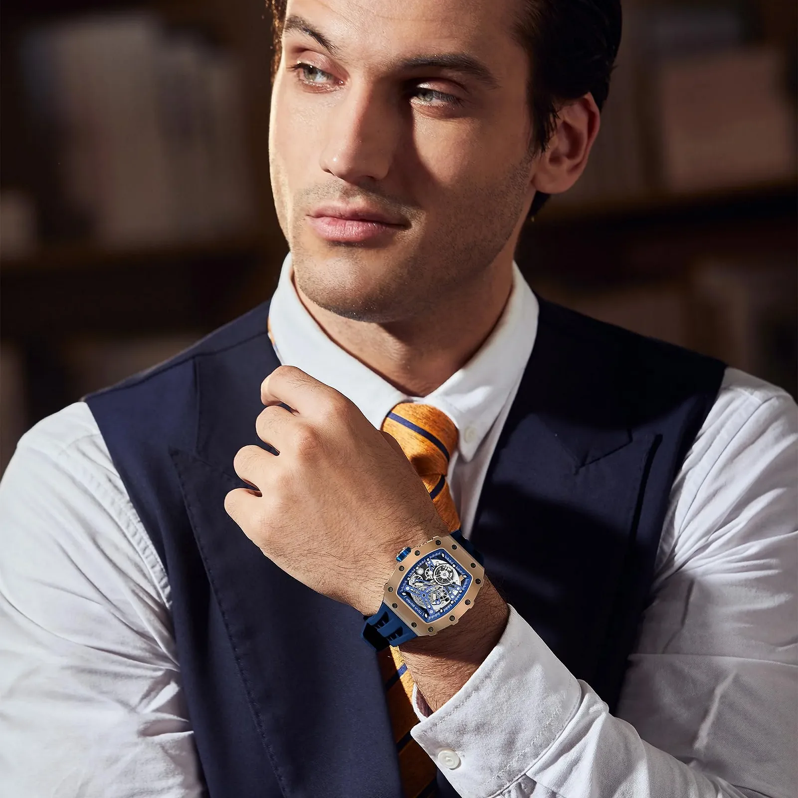 Мужские Автоматические Часы Tonneau Skeleton TSAR BOMBA Водонепроницаемые до 50 м Аналоговые Механические Дайвинг Квадратные Hollow Японский Механизм Сапфировое Зеркало Силиконовый Ремешок, фото №2 Мужские Автоматические Часы Tonneau Skeleton TSAR BOMBA Водонепроницаемые до 50 м Аналоговые Механические Дайвинг Квадратные Hollow Японский Механизм Сапфировое Зеркало Силиконовый Ремешок, фото №2