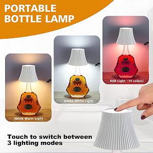 Лампа-насадка для пляшок LED Lumina бездротова USB 3 режими біла+RGB synthetic.ua - Фото 1