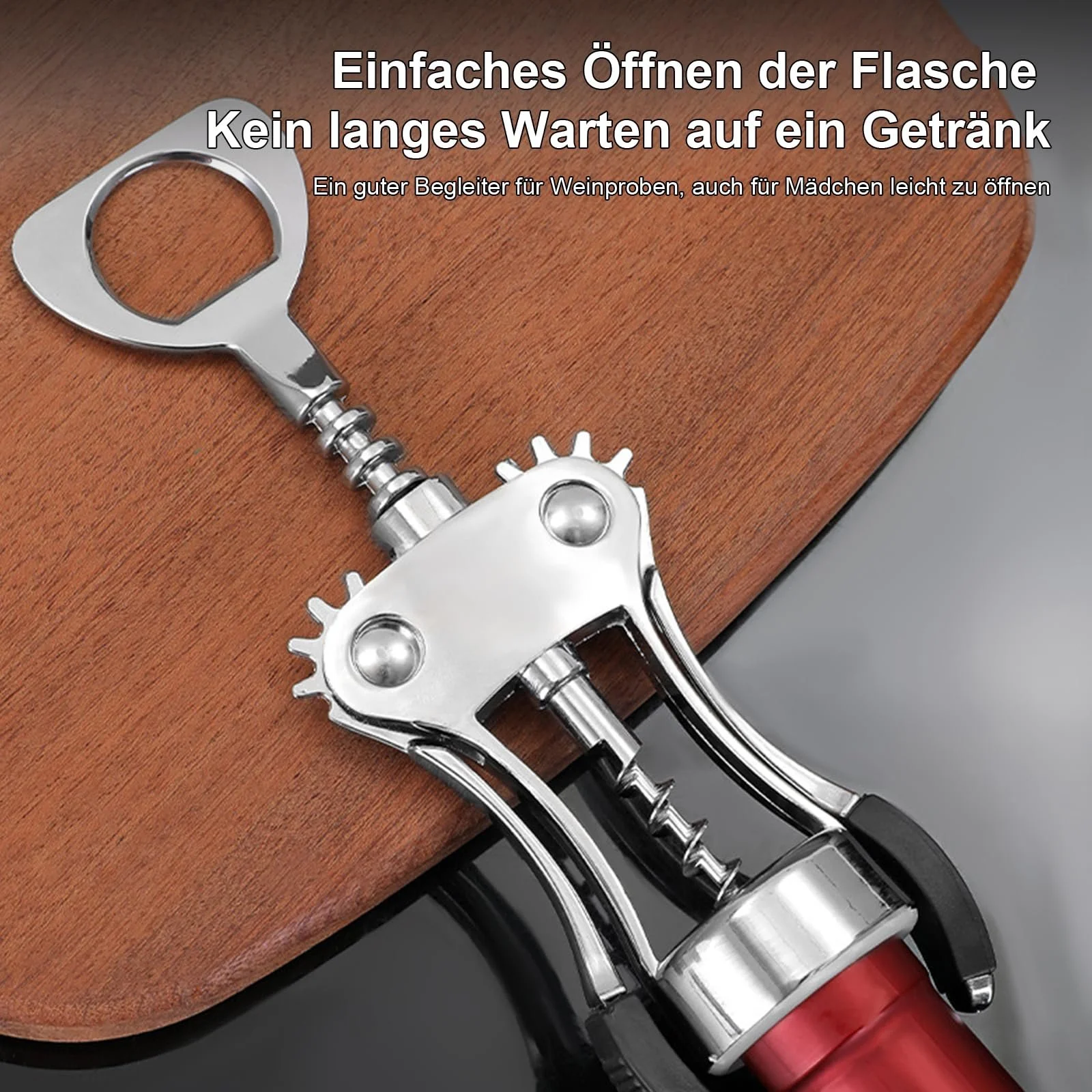 Штопор NEXROLA, цинковый сплав Многофункциональный, серебряный, фото №3