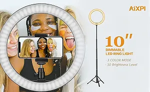 Кільцева лампа зіштативом AIXPI L218 / 10" / 2700-6500K / 120 LED / USB / Штатив 1.5м synthetic.ua - Фото 1