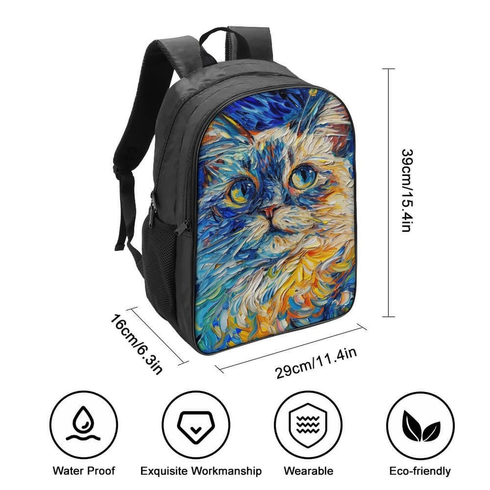 Рюкзак DPEOANEBN Cat 3D для детей, школьный, 40x28x16 см, фото №2