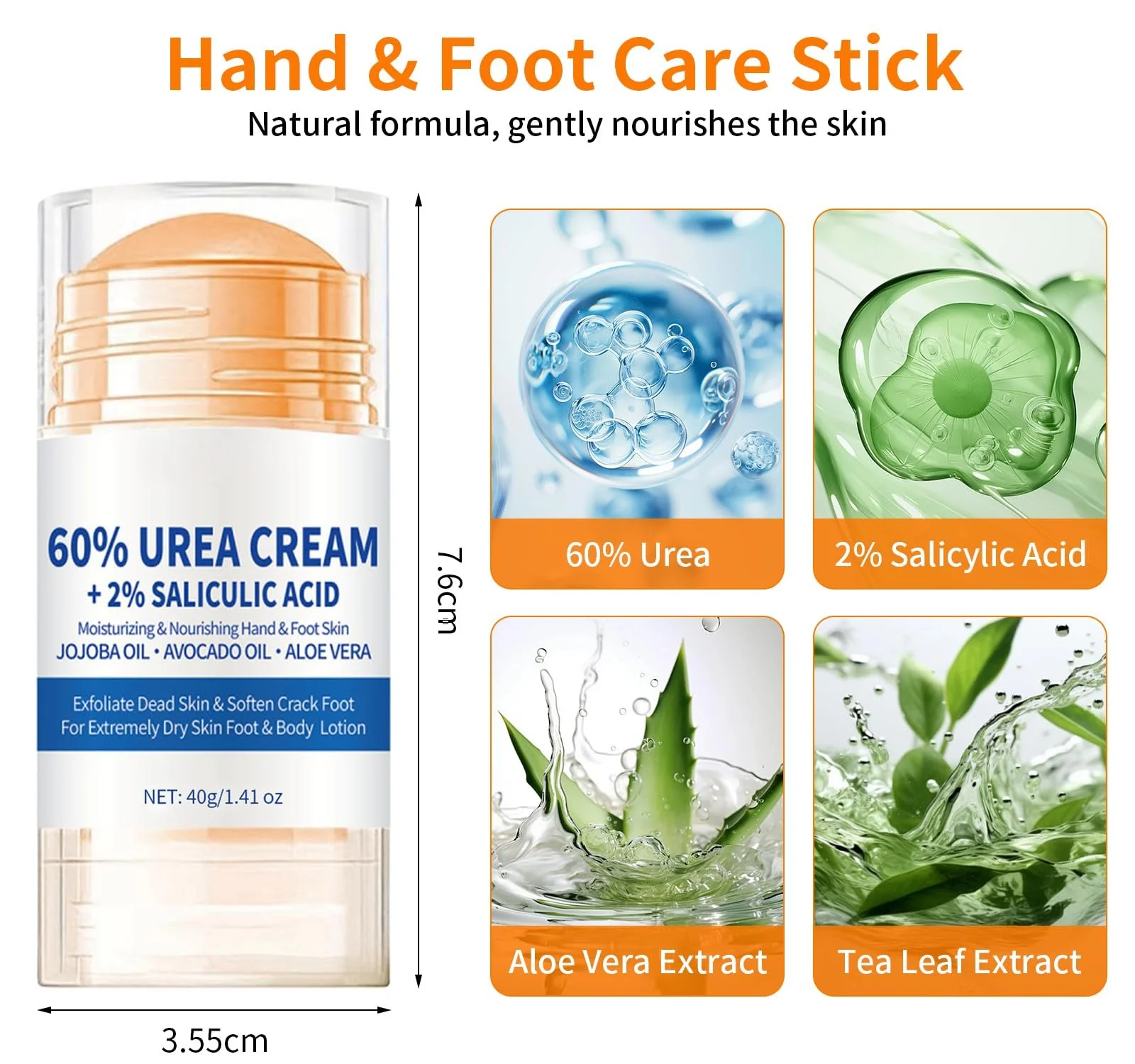 Крем для ног Urea 60% стик с мочевиной и средством для удаления мозолей 2 шт., фото №2 Крем для ног Urea 60% стик с мочевиной и средством для удаления мозолей 2 шт., фото №2