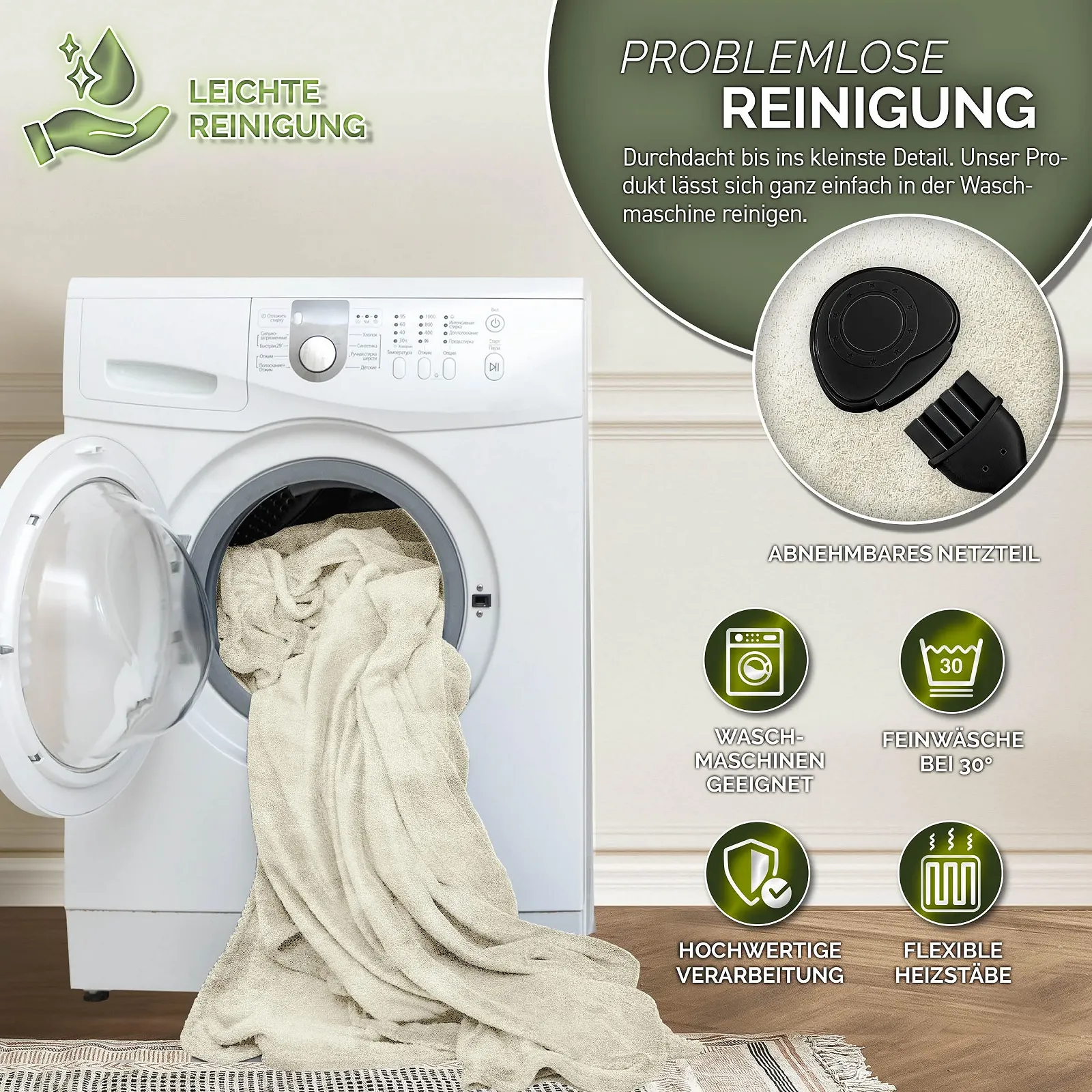 Электрическое одеяло sinnlein 200 x 180 см с автоматическим отключением, 9 уровней температуры, таймер, цифровой, фото №4