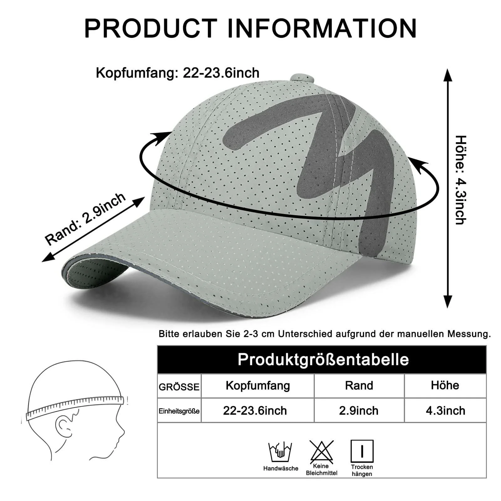 Бейсболка спортивная сетчатая быстросохнущая регулируемая для бега, фото №2