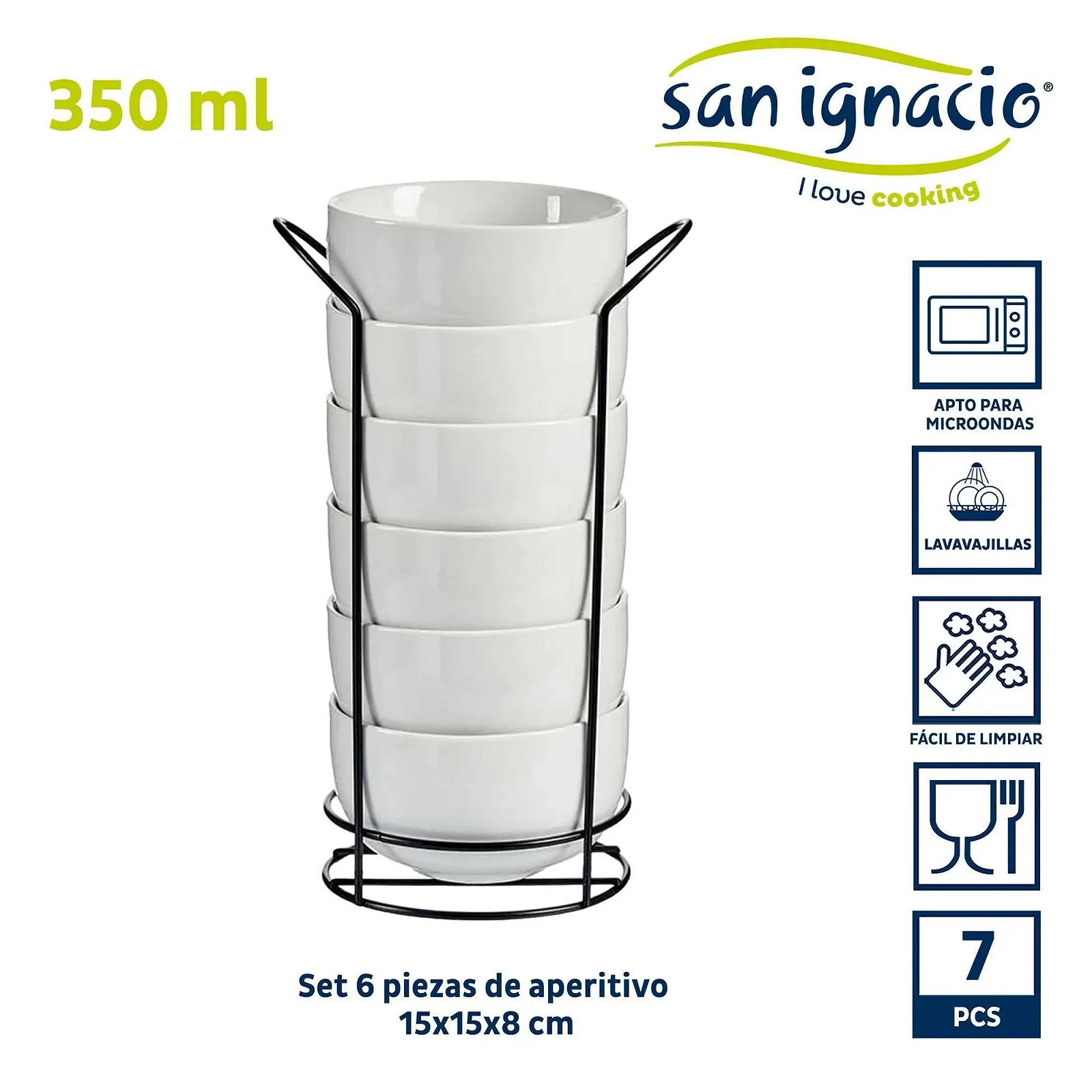 Миска San Ignacio 800 Collection VESSIA 800 мл Белая с черной подставкой, фото №2