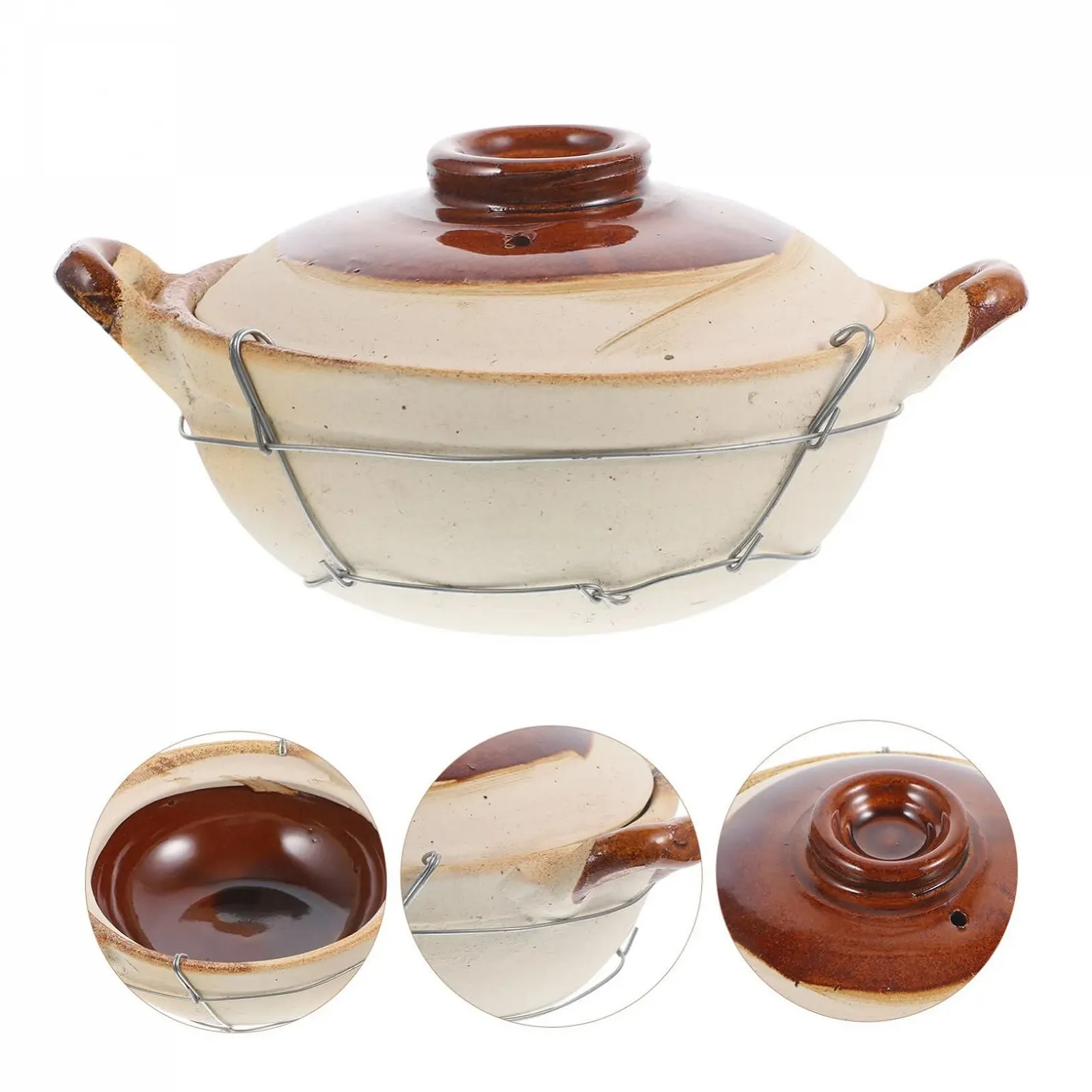 Горщик для запікання керамічний з ручкою 0.5 л, фото №7