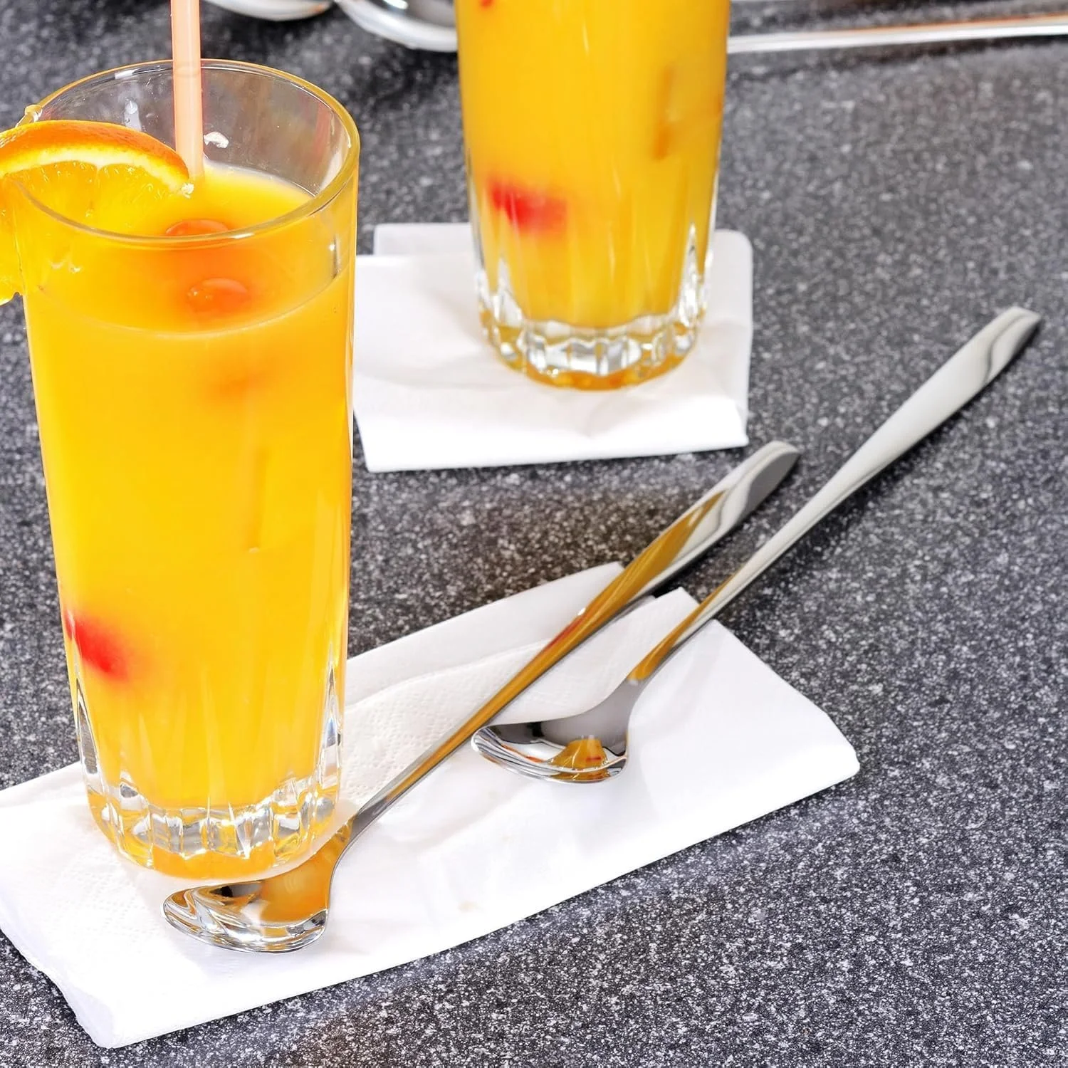 Ложка Latte Macchiato Набір, Срібний, 6 штук, 20 cm, Довга, фото №2