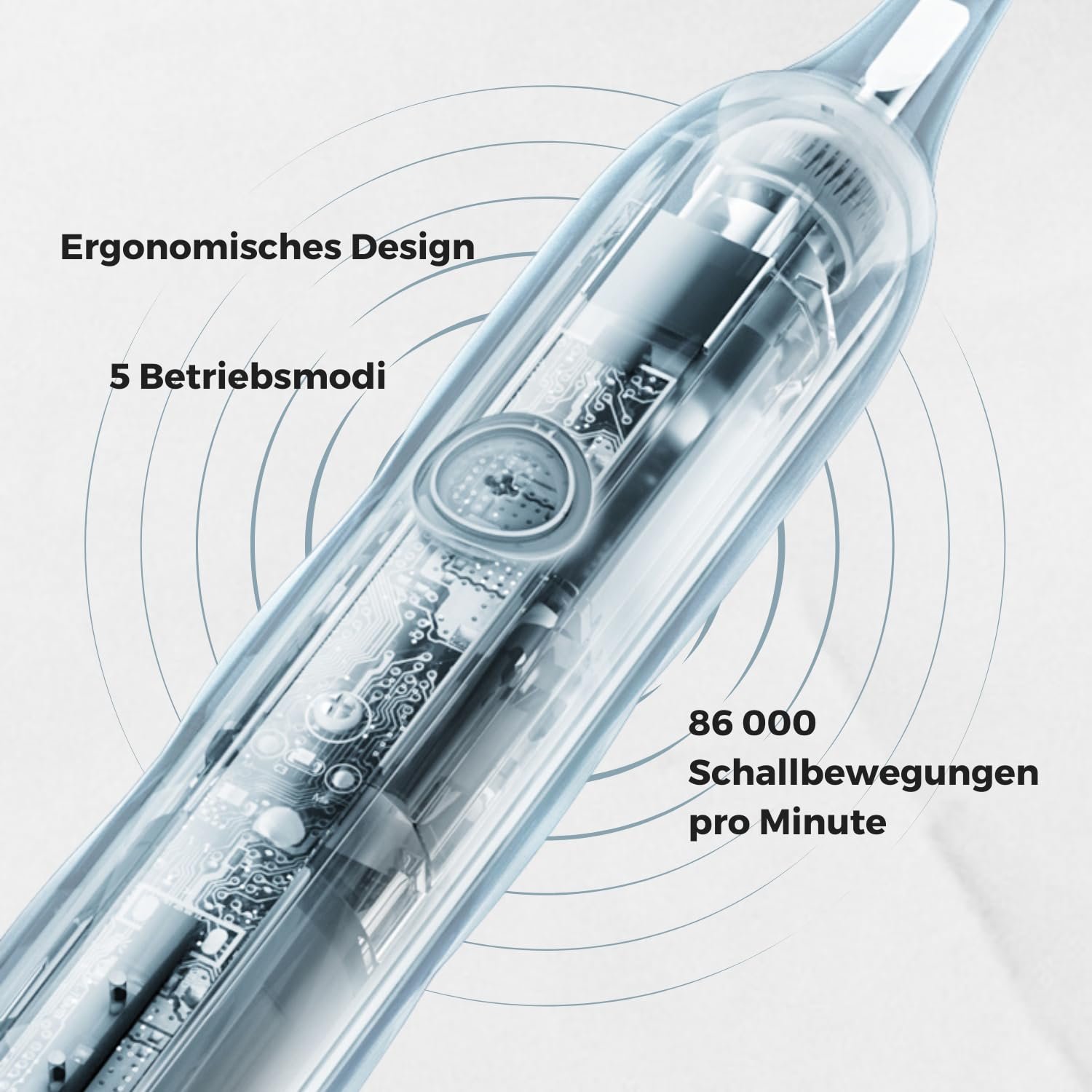 Електрична зубна щітка PixieDent Diamond 2 змінні насадки 5 режимів 84 000 звукових коливань Таймер Дорожній футляр, фото №6