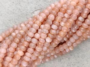 Бусины Лунный Камень Персиковый Круглые Граненые 3-3.5 мм - Фото 1