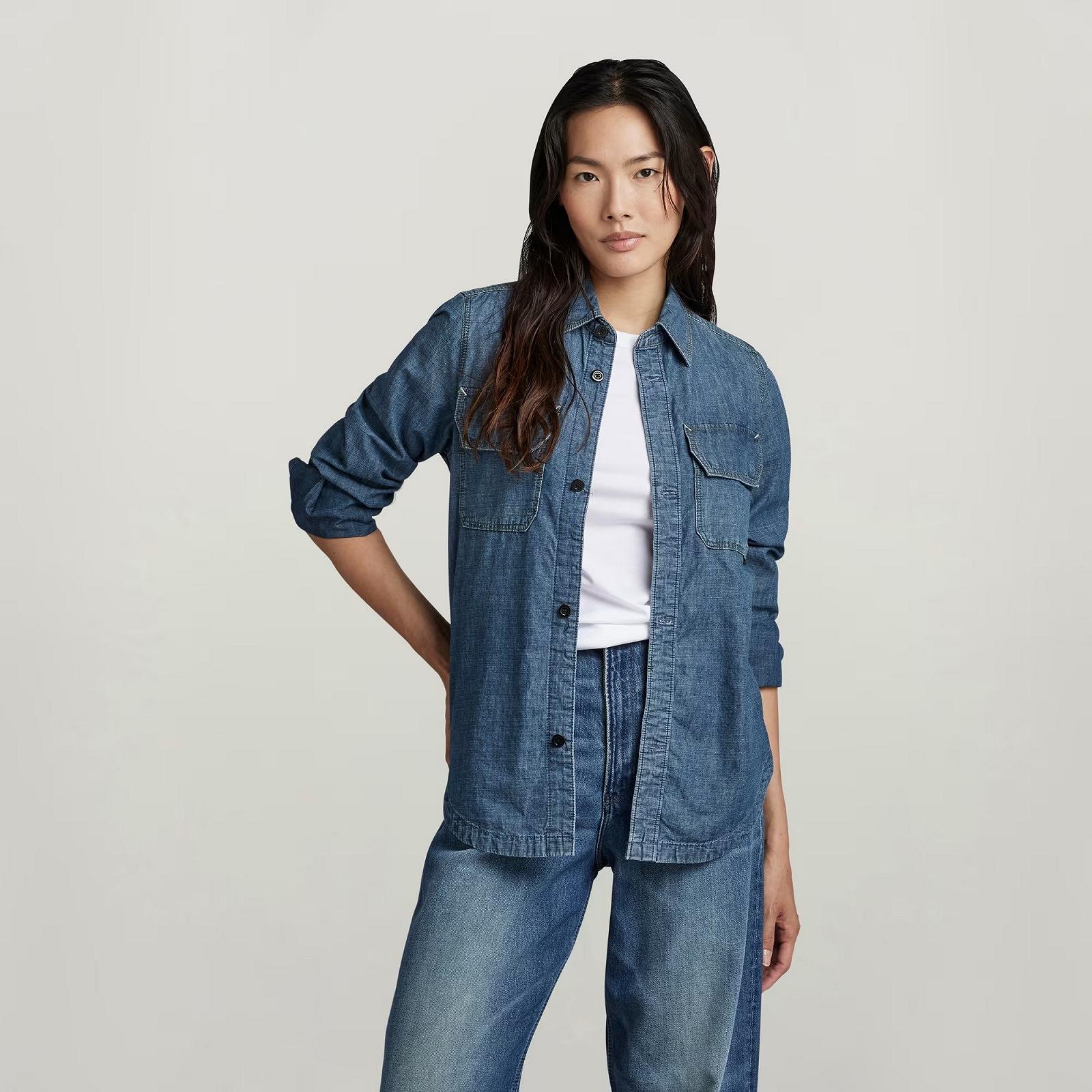 Жіноча сорочка G-Star RAW Flap Pocket Shirt Evergreen - S, фото №1