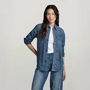 Женская рубашка G-Star RAW Flap Pocket Shirt Evergreen - S - Фото 1