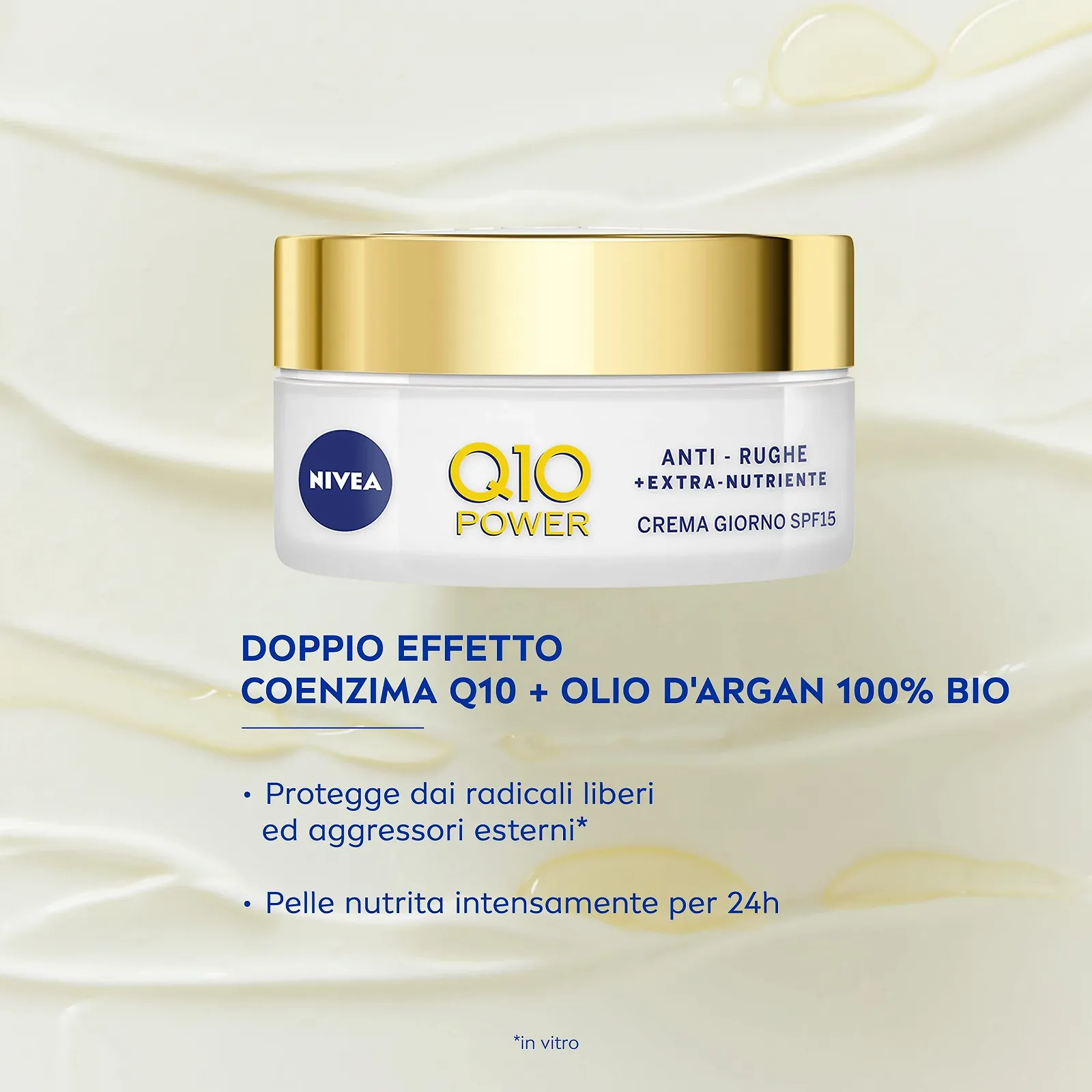 Денний крем NIVEA Q10 Anti-Wrinkle Extra Nourishing Intensive Argan Oil Coenzyme Q10 50 мл, фото №4