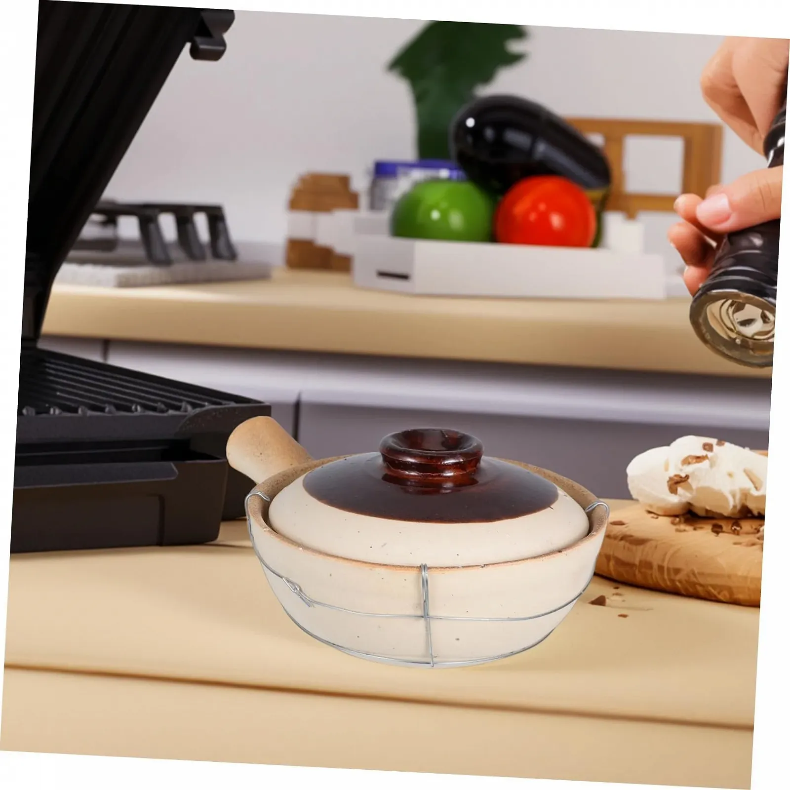 Горщик для приготування Veemoon японський керамічний з кришкою термостійкий, фото №5